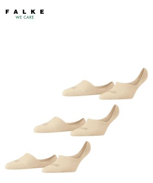 Women Falke Step 3-Pack Invisibles No Show Socks Beige | LTDEKX561