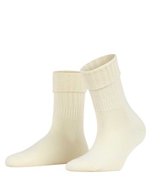 Women Falke Striggings Rib Boot socks Socks White | UILCSG379