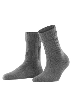 Women Falke Striggings Rib Boot socks Socks Grey | TRDIUE157