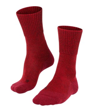 Women Falke TK1 Adventure Wool Trekking Socks Sports Socks Red | XJDFPK260