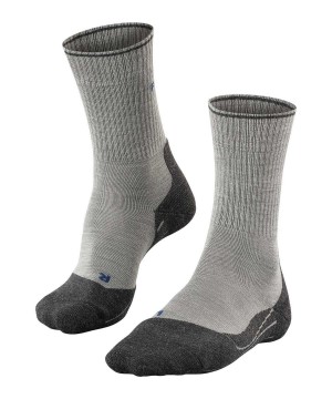 Women Falke TK2 Explore Wool Silk Trekking Socks Sports Socks Grey | YSJLVH463