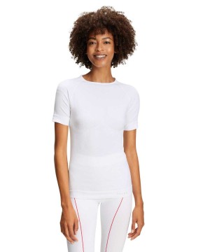 Women Falke T-Shirt Warm Short Sleeve Shirts White | PIHEWU625