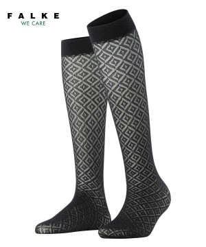 Women Falke Tessellating 25 DEN Knee-high Socks Socks Black | NAZXWO753