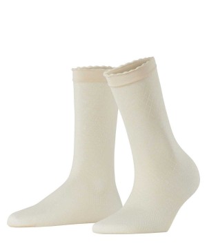 Women Falke Ultra Romantic 20 DEN Anklets Socks White | AQGJRS085