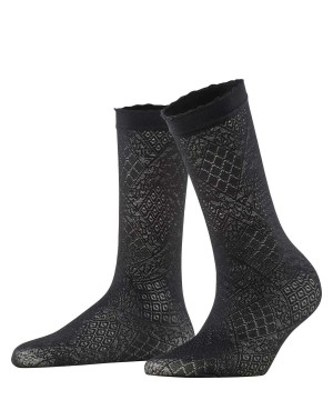 Women Falke Ultra Romantic 20 DEN Anklets Socks Black | IPYDVH972