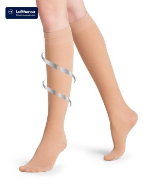 Women Falke Vitalize 40 DEN Knee-high Socks Socks Beige | QJOHMP578