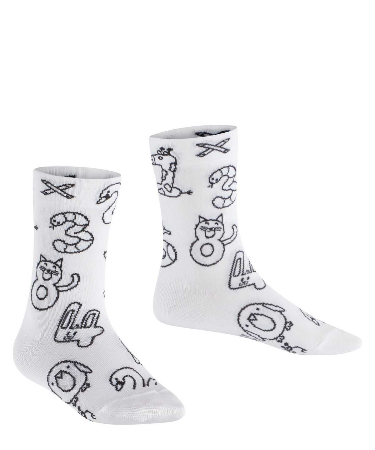 Kids' Falke Animal Number Paint Set Socks Socks White | IBKYRG059