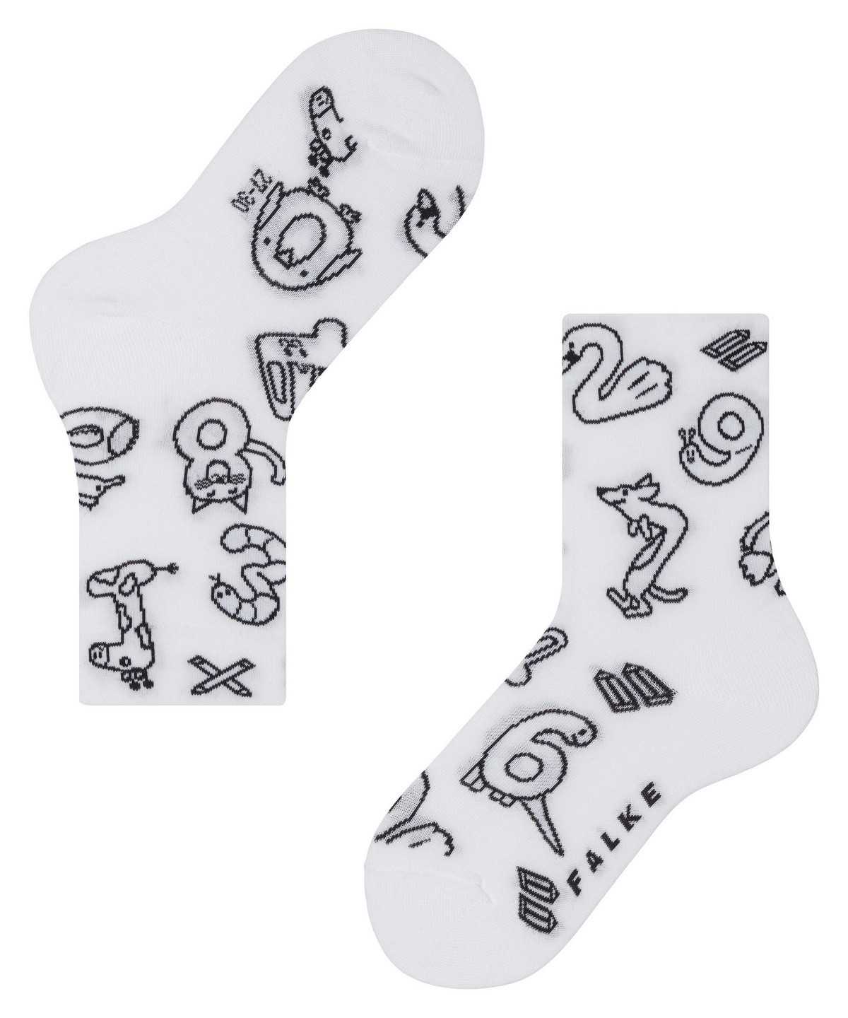 Kids' Falke Animal Number Paint Set Socks Socks White | IBKYRG059