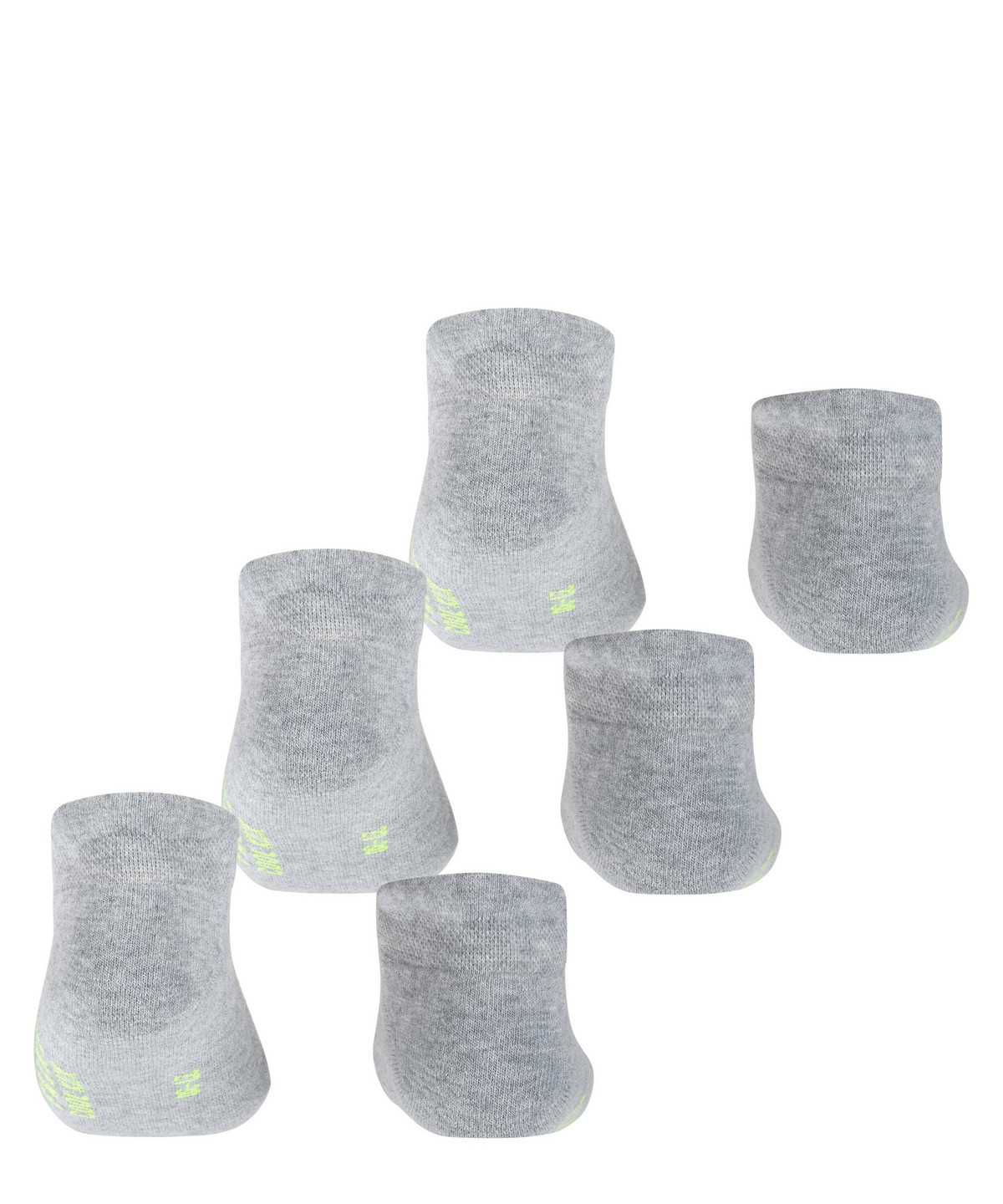 Kids' Falke Cool Kick 3-Pack Sneaker Socks Socks Grey | JBFGDR821