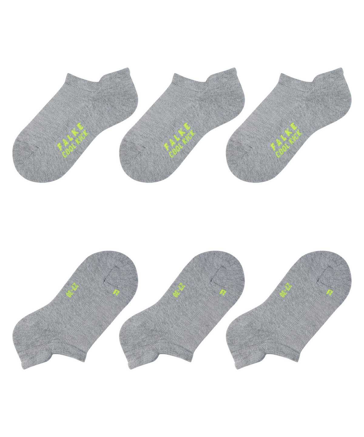 Kids' Falke Cool Kick 3-Pack Sneaker Socks Socks Grey | JBFGDR821