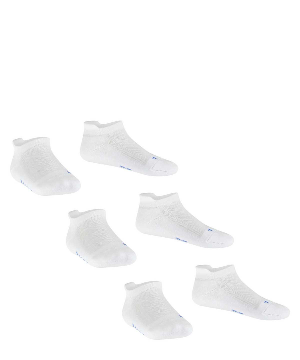 Kids' Falke Cool Kick 3-Pack Sneaker Socks Socks White | TYEPMX923