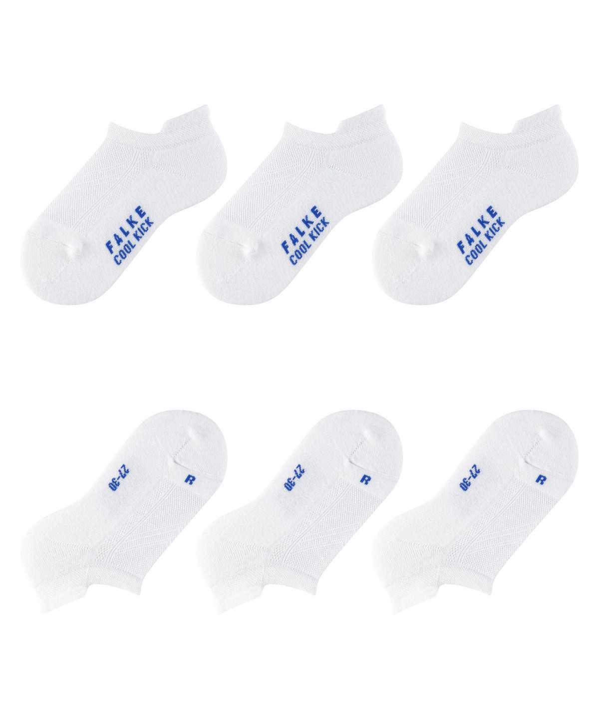 Kids' Falke Cool Kick 3-Pack Sneaker Socks Socks White | TYEPMX923