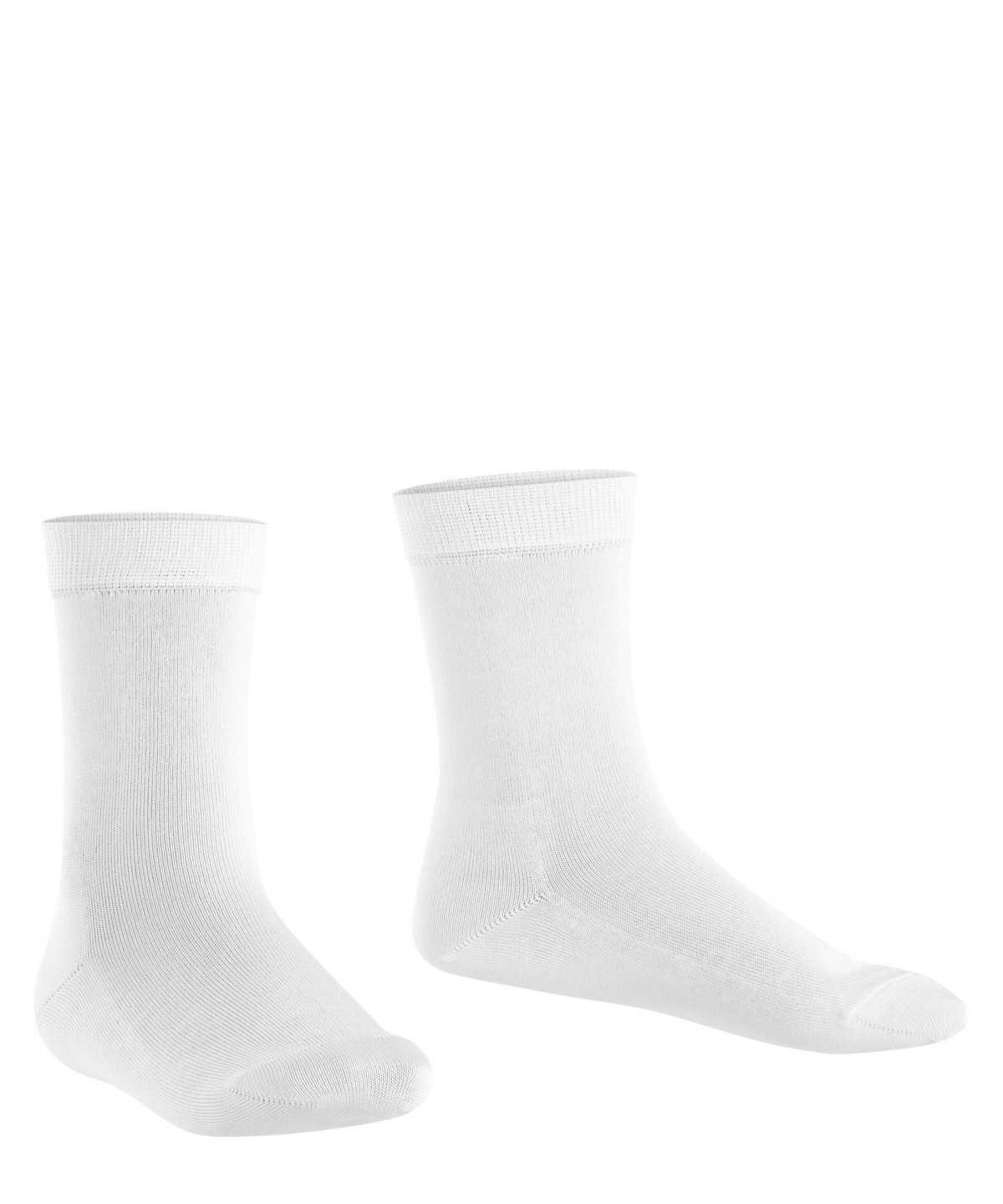 Kids' Falke Cotton Finesse Socks Socks White | EKPUMO017