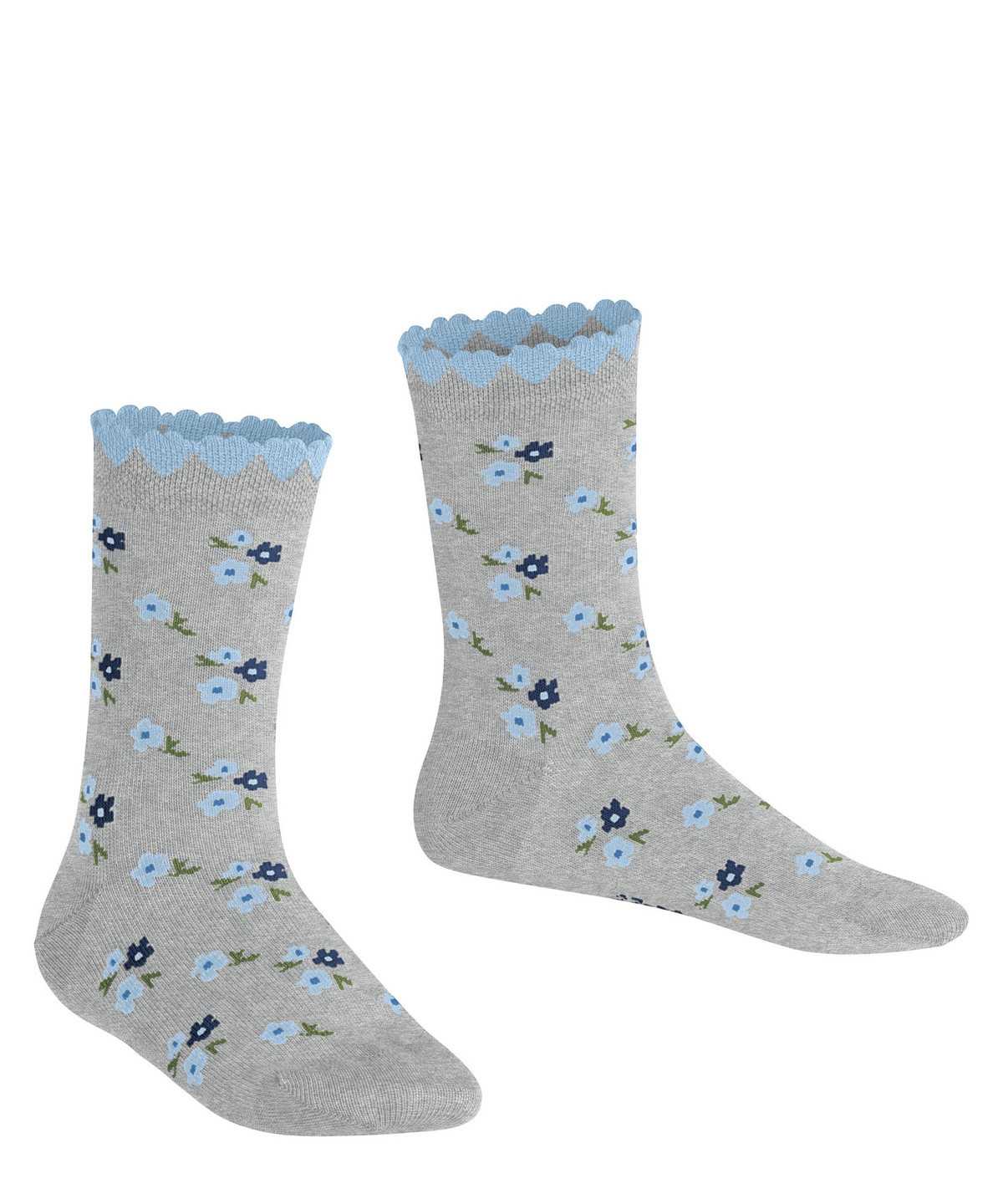 Kids' Falke Ditsy Flowers Socks Socks Grey | FXQBSC721