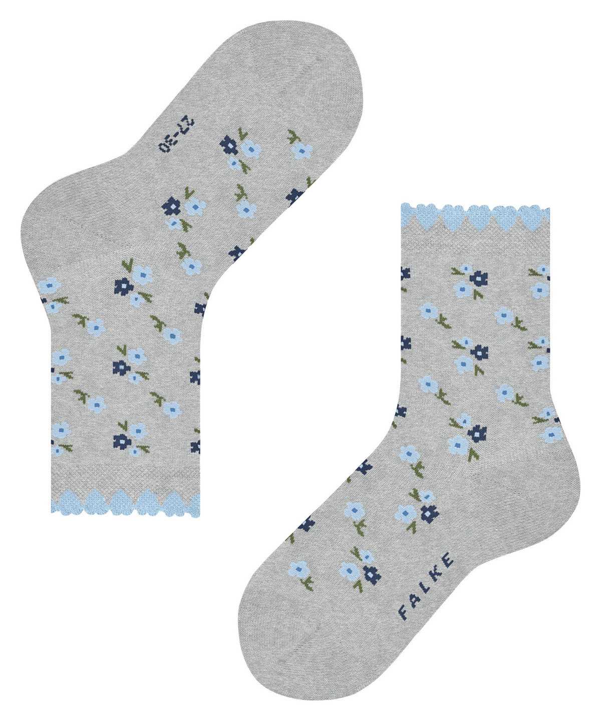 Kids' Falke Ditsy Flowers Socks Socks Grey | FXQBSC721