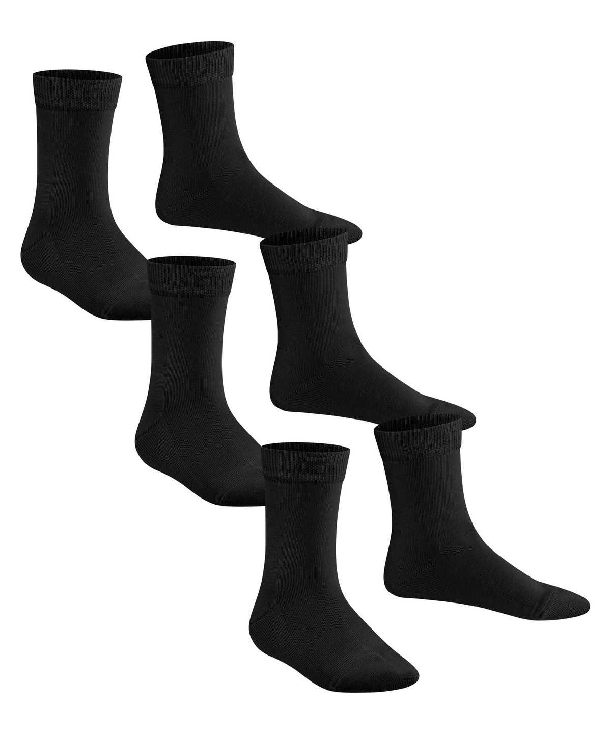 Kids' Falke Family 3-Pack Socks Socks Black | FQUPYL763