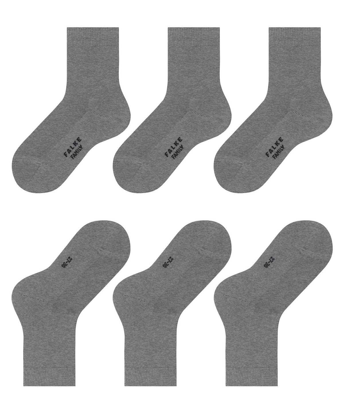 Kids' Falke Family 3-Pack Socks Socks Grey | TLZNUI530