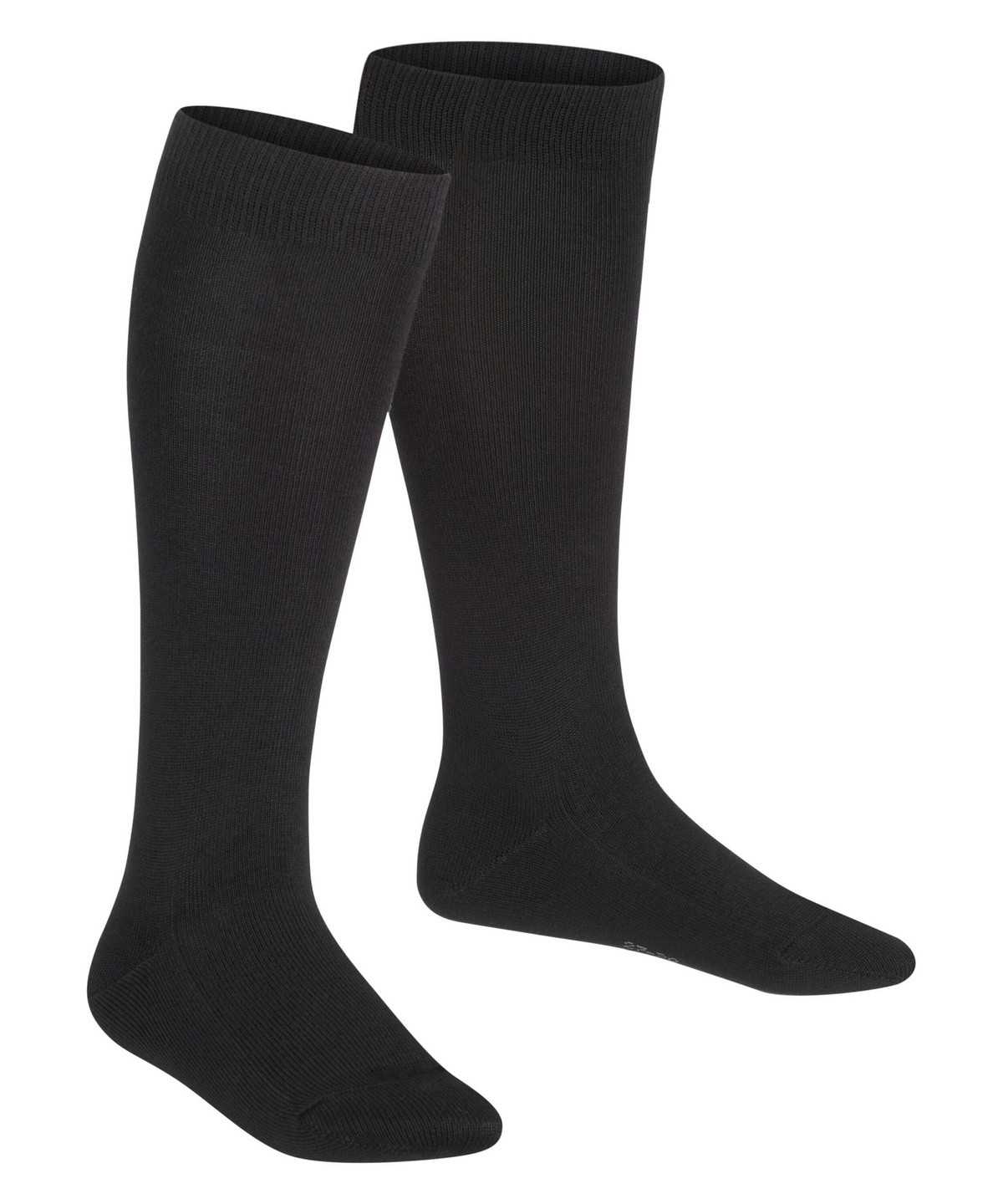 Kids' Falke Family Knee-high Socks Socks Black | OWQMDP638