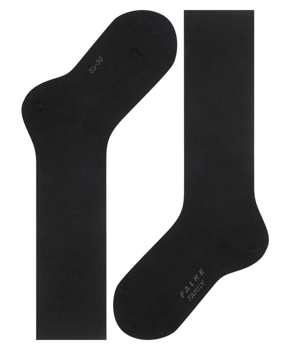 Kids' Falke Family Knee-high Socks Socks Black | OWQMDP638