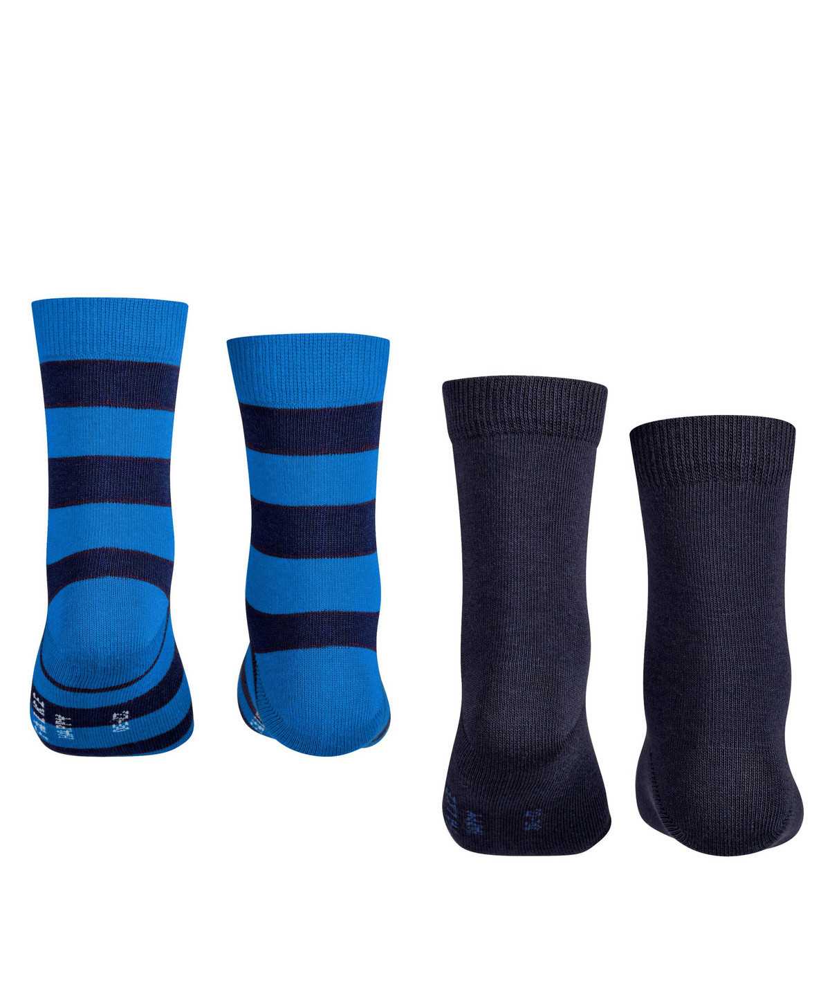 Kids' Falke Happy Stripe 2-Pack Socks Socks Black | KMFTBD145