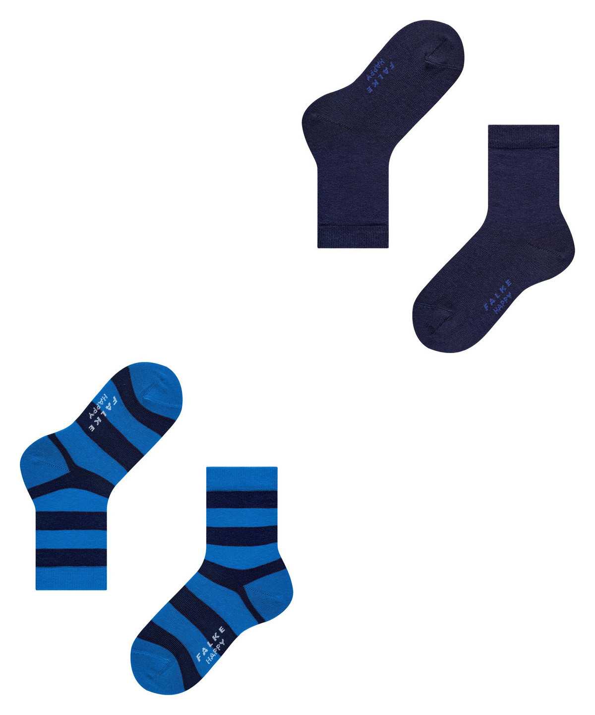 Kids' Falke Happy Stripe 2-Pack Socks Socks Black | KMFTBD145