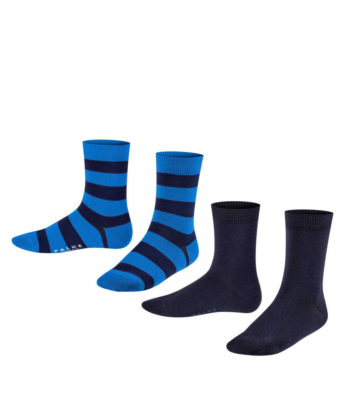 Kids\' Falke Happy Stripe 2-Pack Socks Socks Black | KMFTBD145