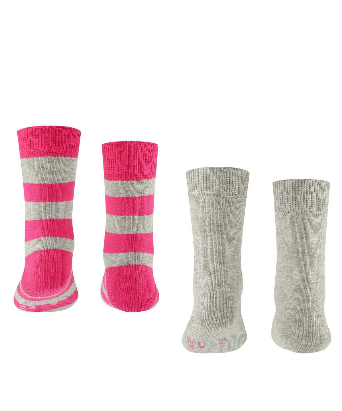 Kids' Falke Happy Stripe 2-Pack Socks Socks Grey | AEXZOS514