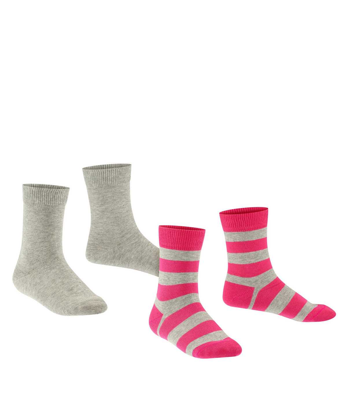 Kids' Falke Happy Stripe 2-Pack Socks Socks Grey | AEXZOS514