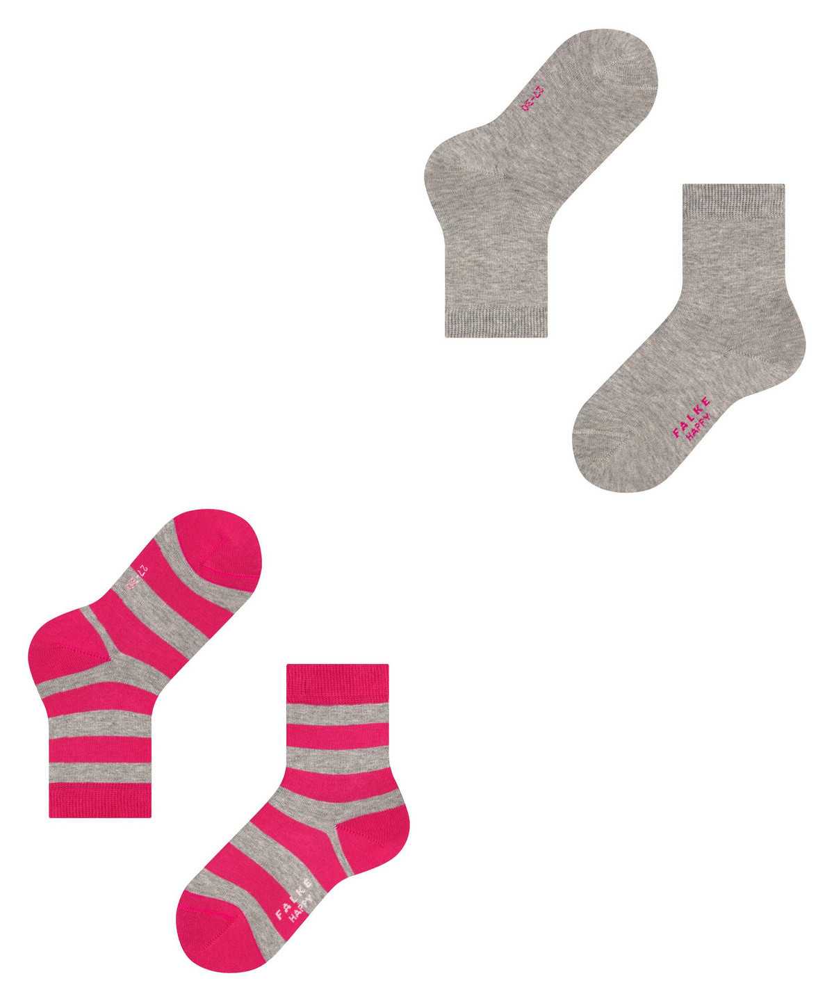 Kids' Falke Happy Stripe 2-Pack Socks Socks Grey | AEXZOS514