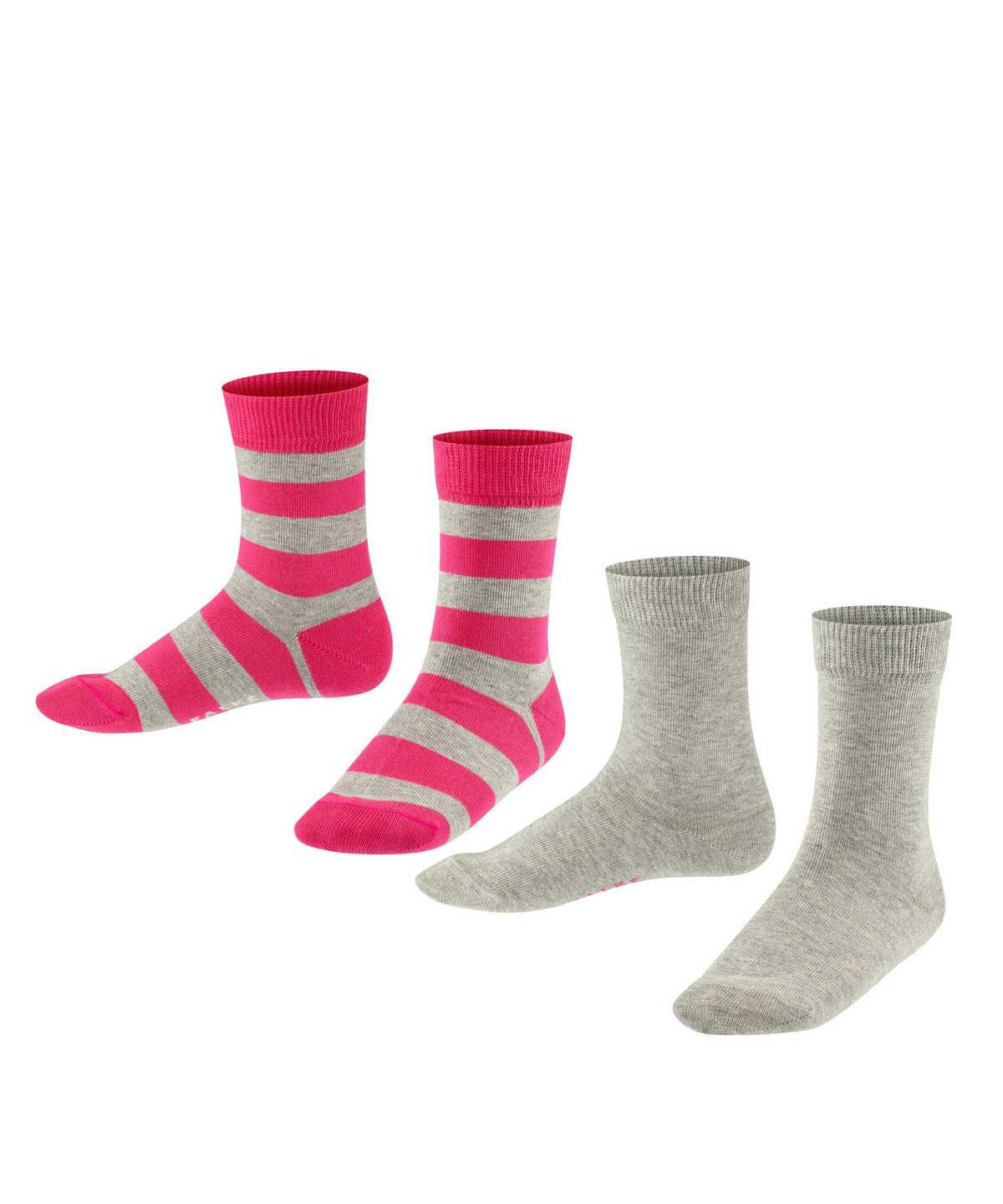 Kids\' Falke Happy Stripe 2-Pack Socks Socks Grey | AEXZOS514