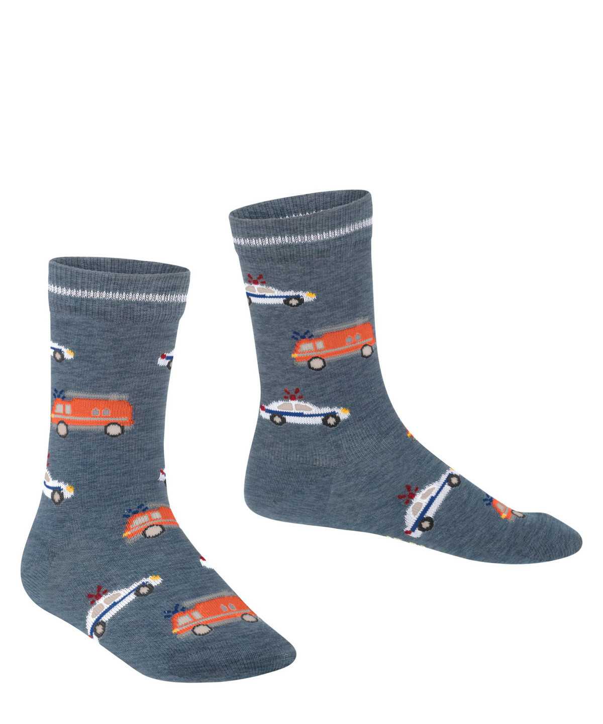 Kids' Falke Police and Fire Cars Socks Socks Blue | XCSFAL249