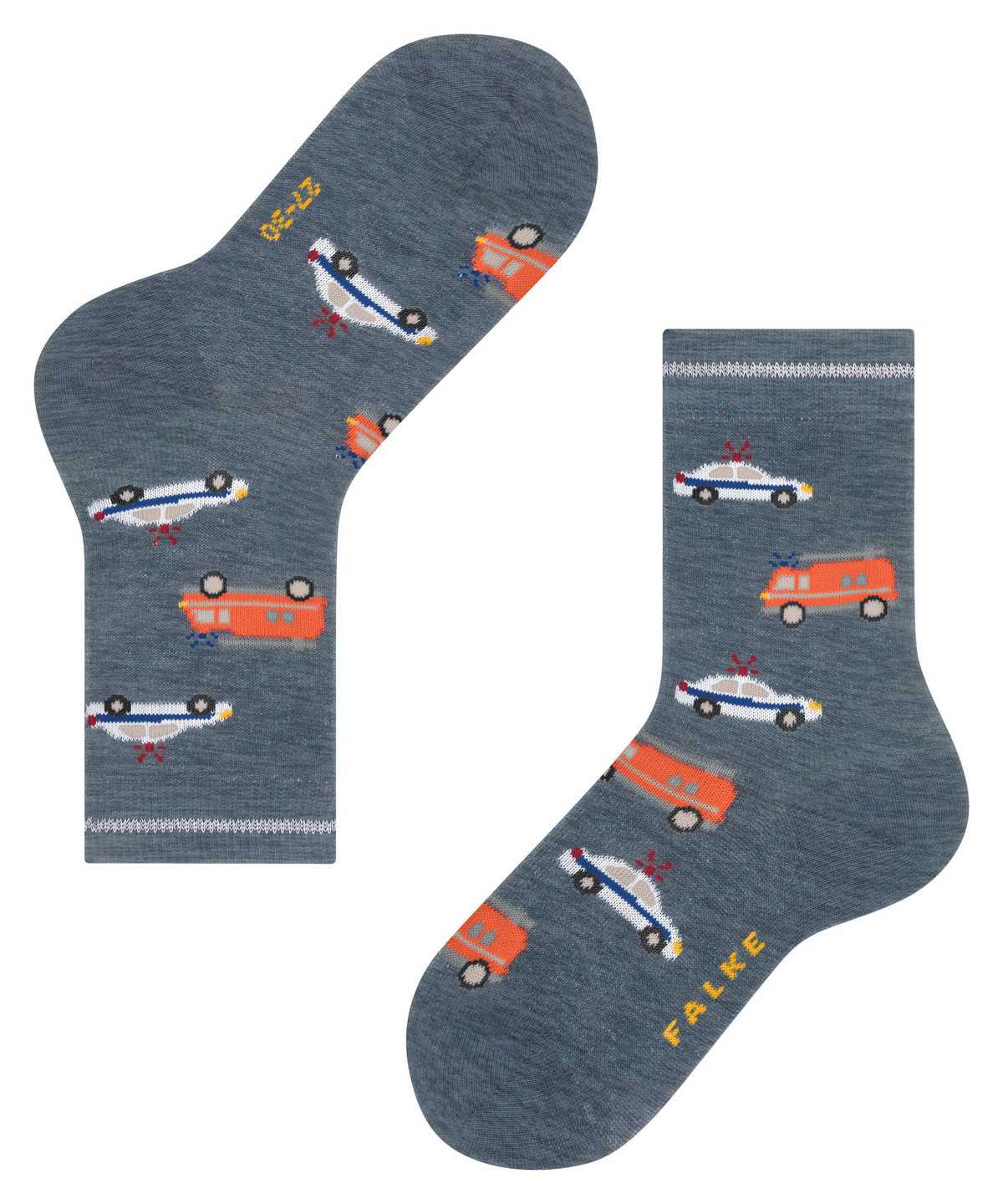 Kids' Falke Police and Fire Cars Socks Socks Blue | XCSFAL249