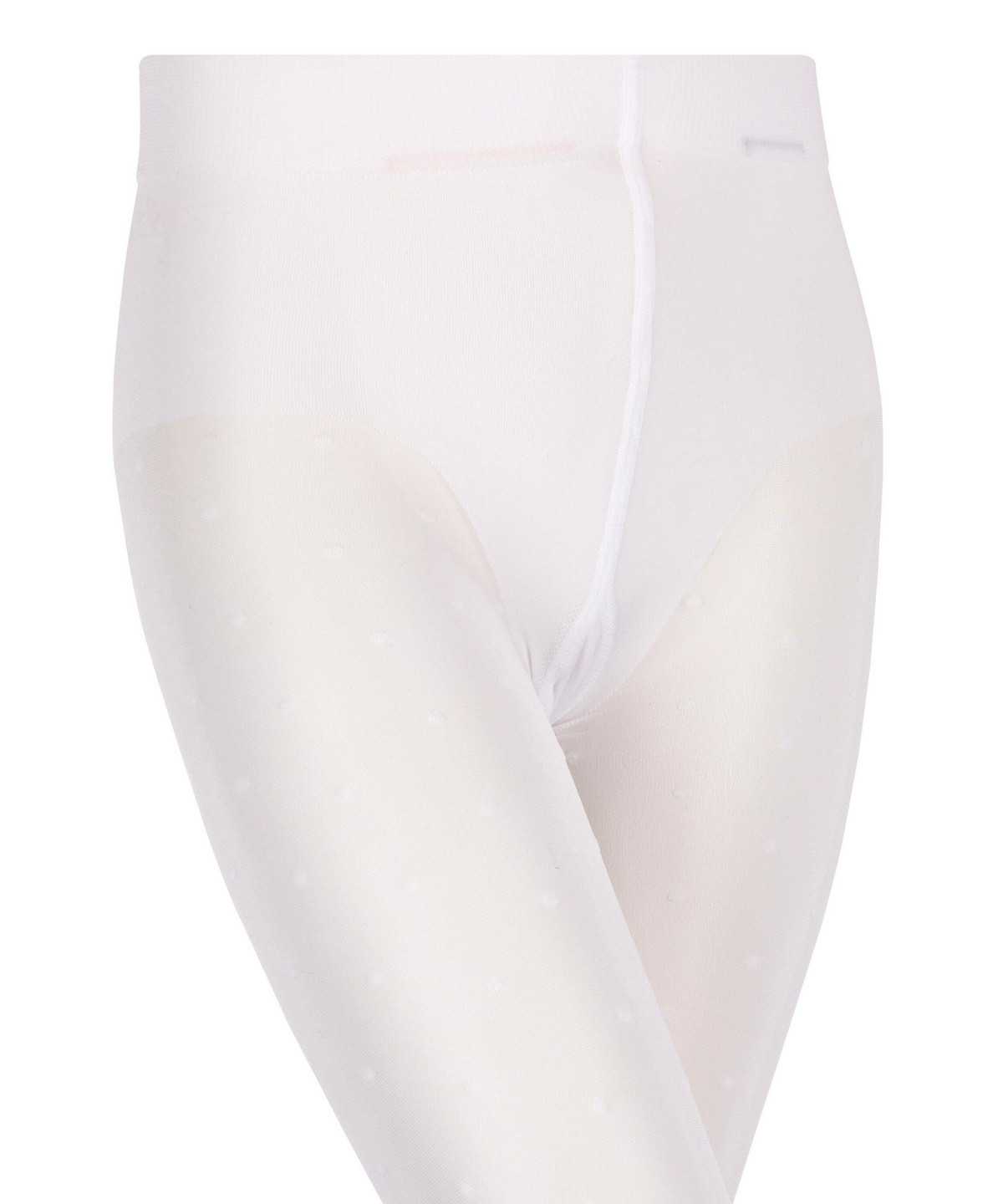 Kids' Falke Romantic Dot Tights Tights White | GDMSLP324