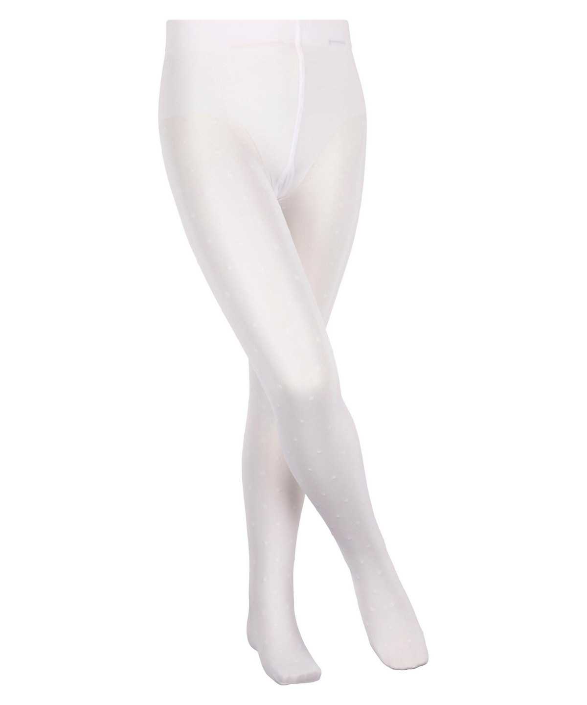 Kids\' Falke Romantic Dot Tights Tights White | GDMSLP324