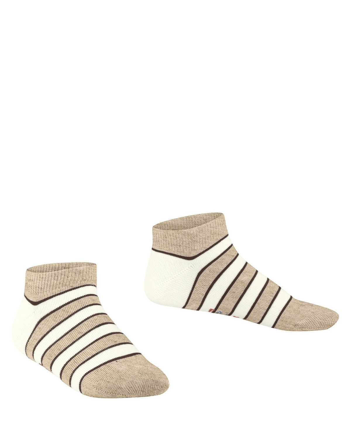 Kids' Falke Simple Stripes Sneaker socks Socks Beige | MJUXNW287