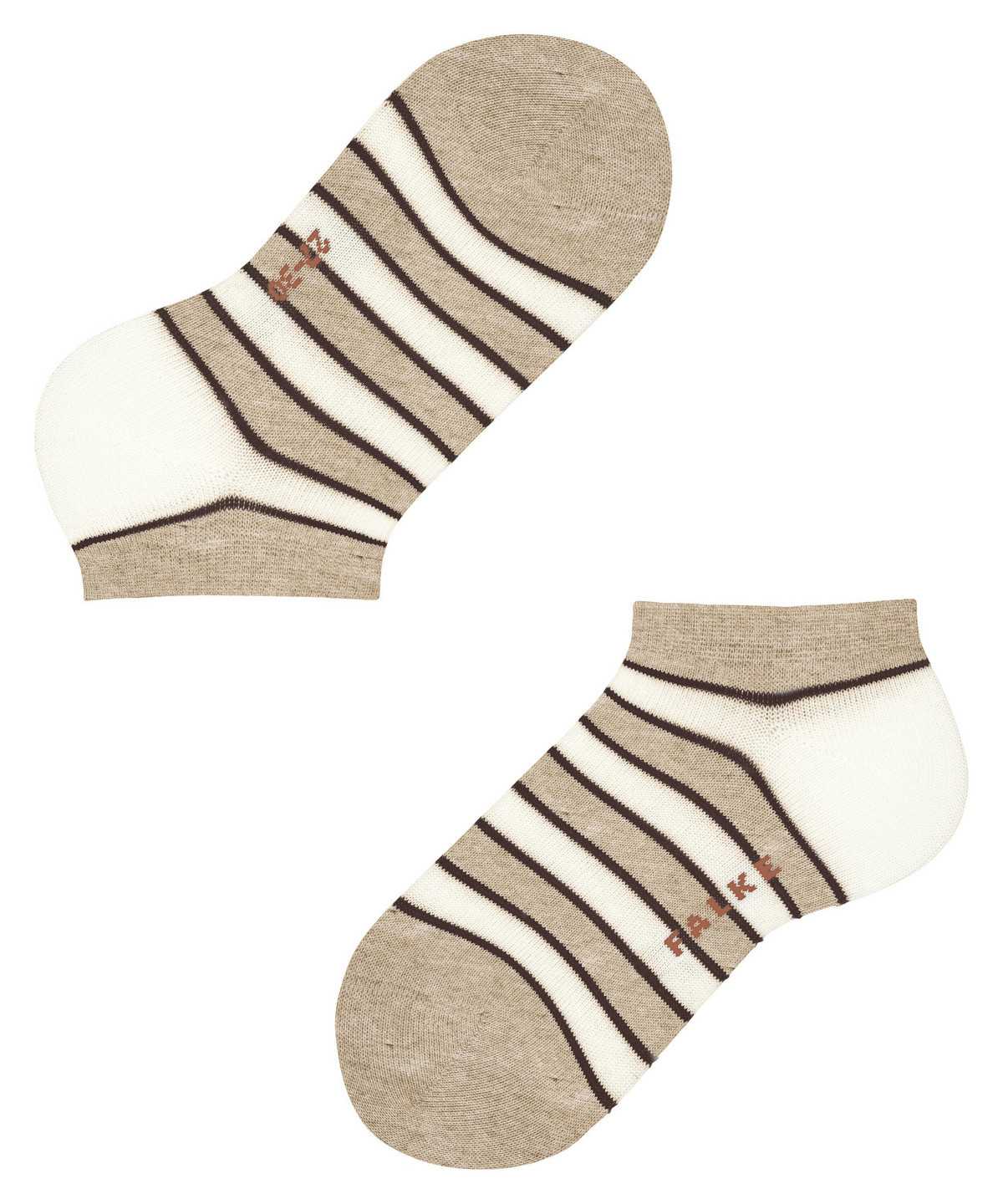 Kids' Falke Simple Stripes Sneaker socks Socks Beige | MJUXNW287