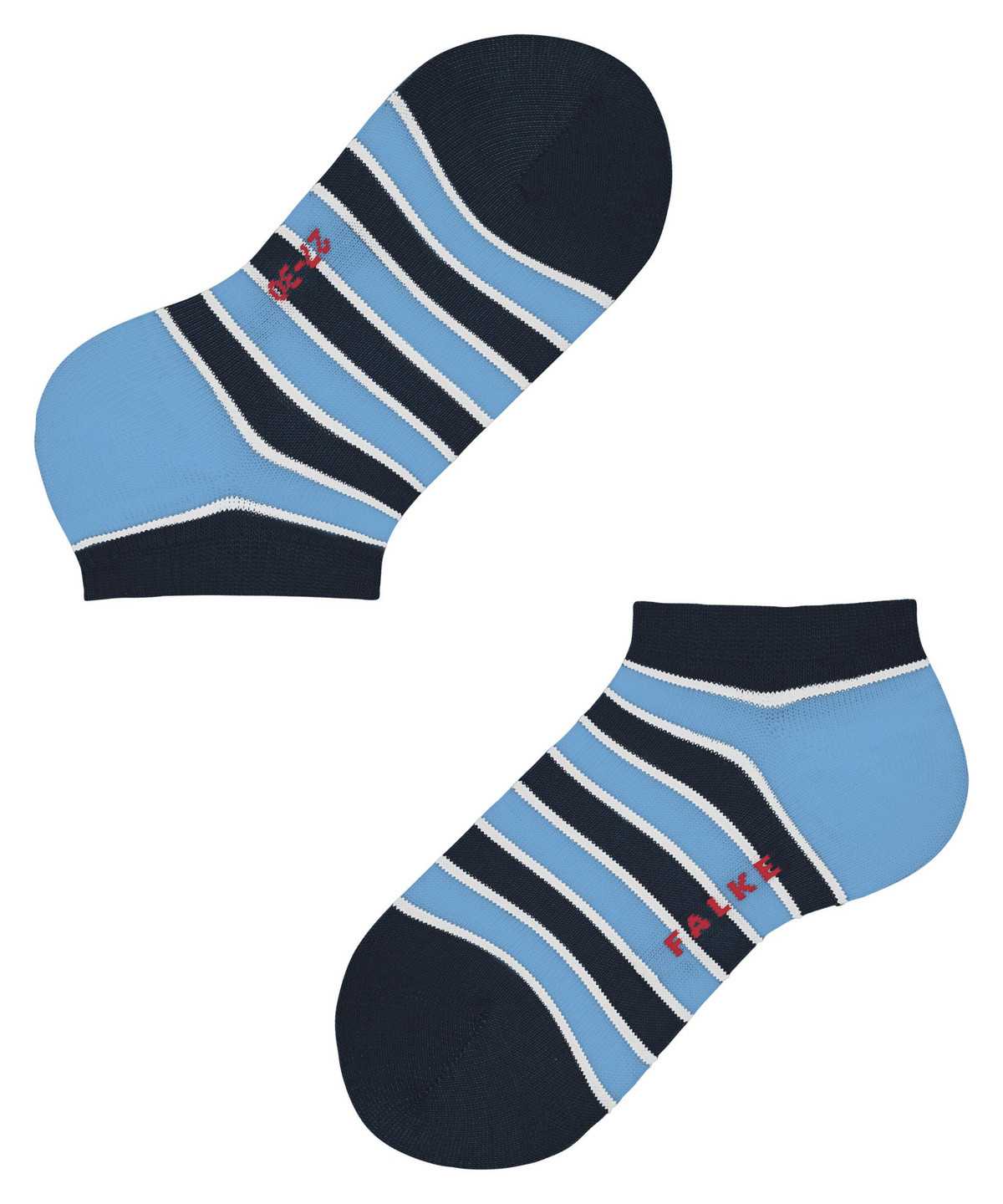 Kids' Falke Simple Stripes Sneaker socks Socks Blue | ZVDMXK276