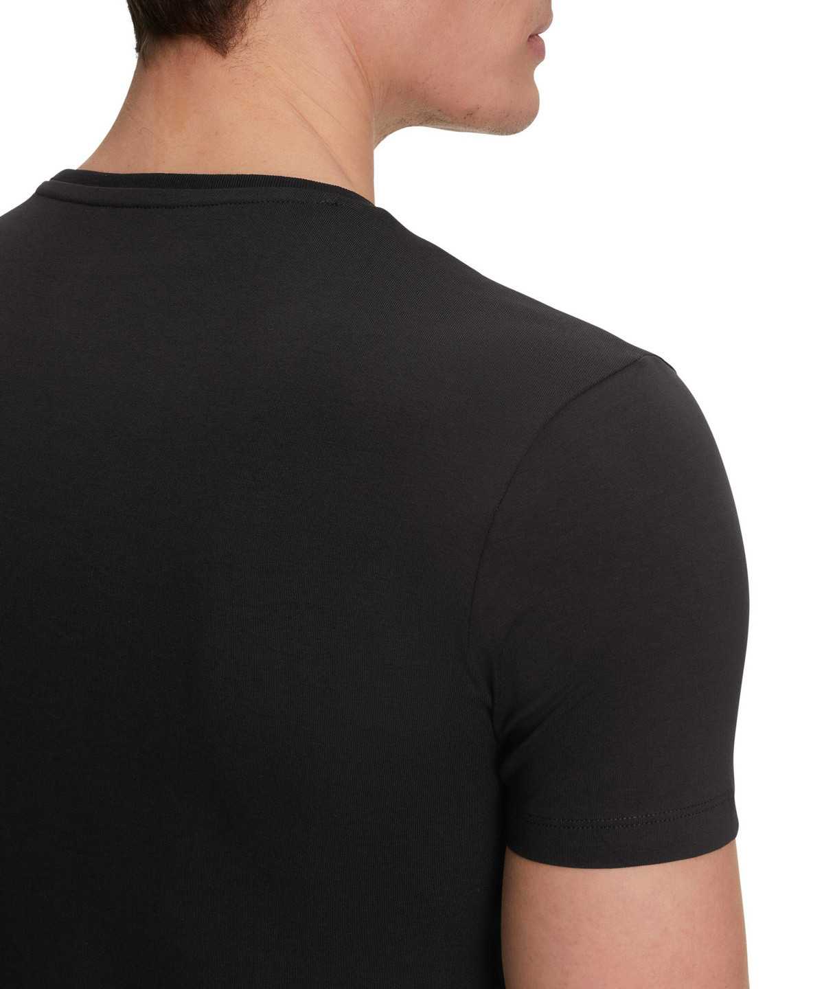 Men Falke 2-Pack T-Shirt Round-neck Daily Comfort Short Sleeve Shirts Black | CTVNQZ609