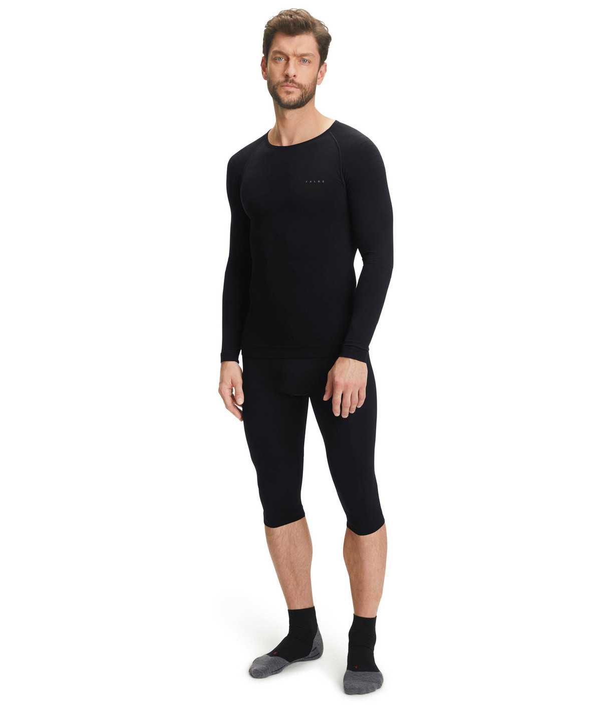 Men Falke 3/4 Tights Warm Tights Black | BDWAMJ869