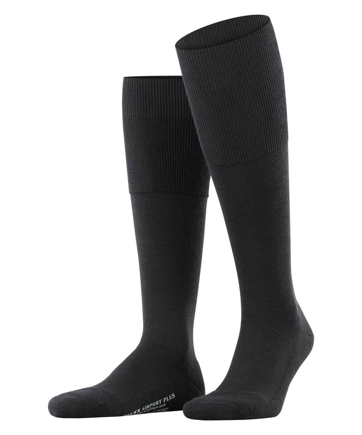 Men Falke Airport Plus Knee-high Socks Socks Black | JLESFM421