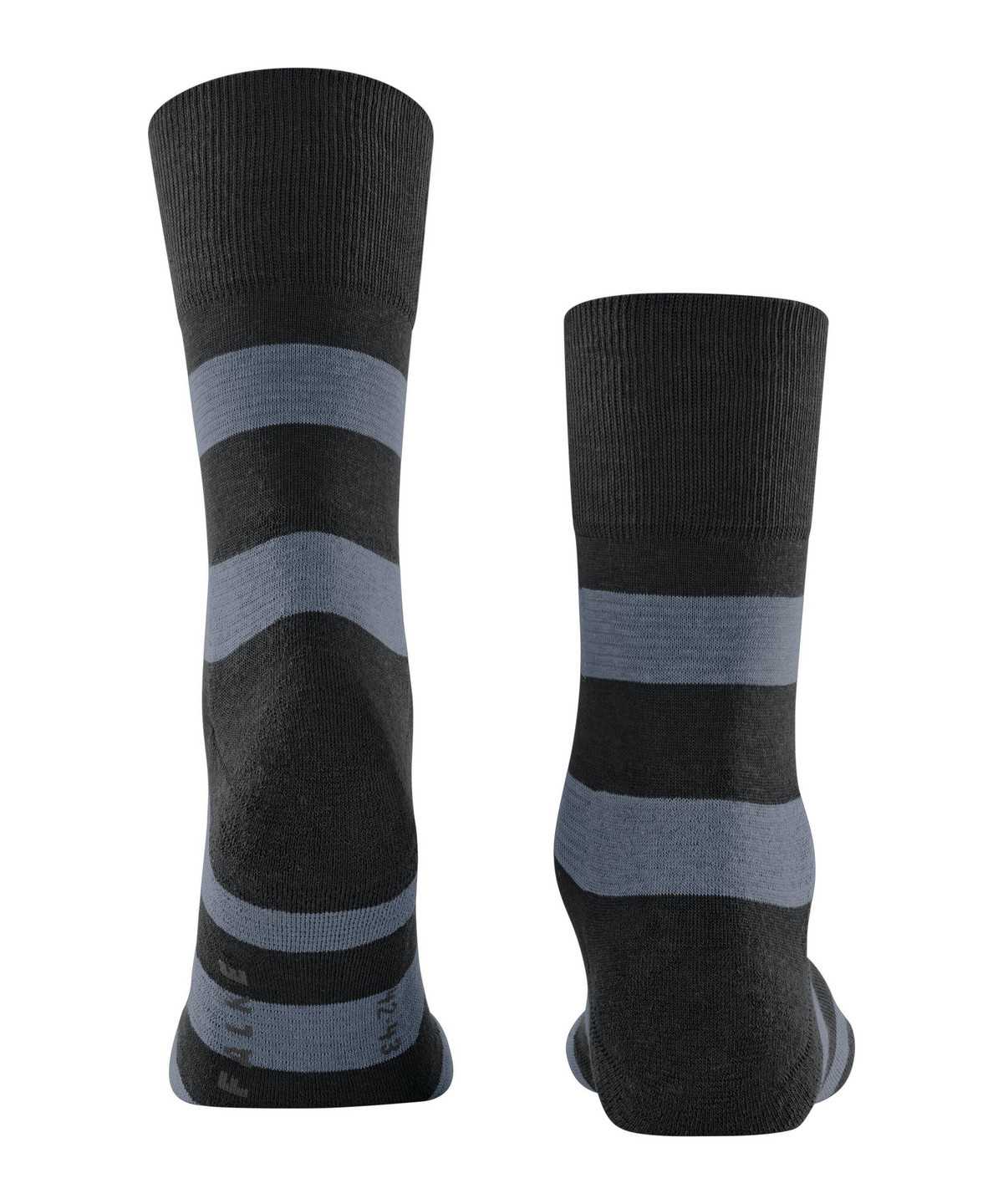 Men Falke Block Stripe Socks Socks Black | LMRDXG458