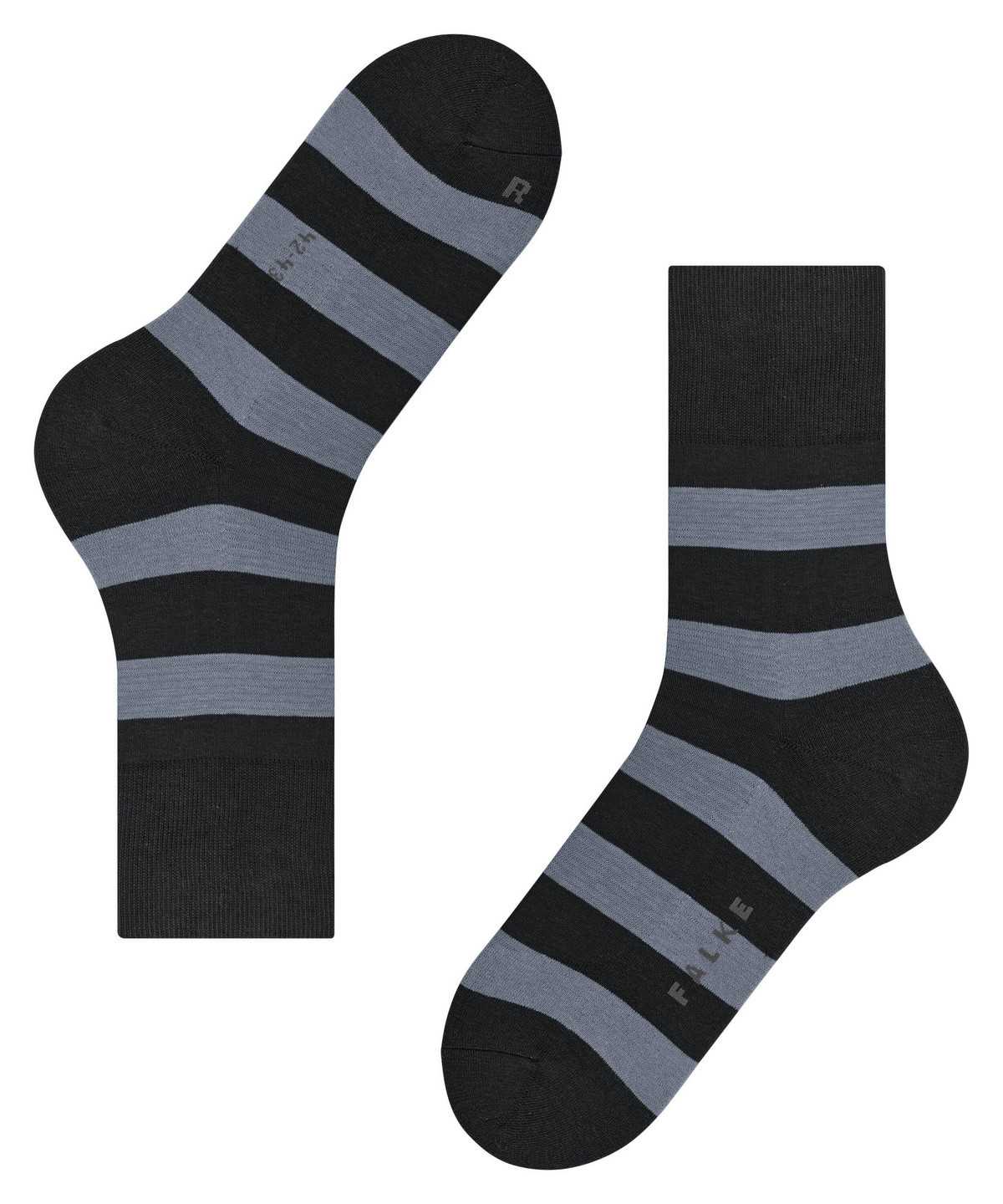 Men Falke Block Stripe Socks Socks Black | LMRDXG458