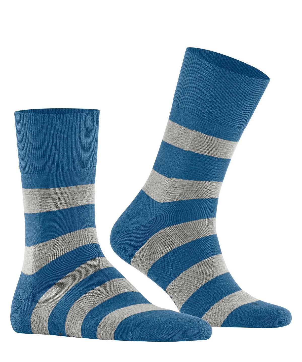 Men Falke Block Stripe Socks Socks Blue | OSTWLB487