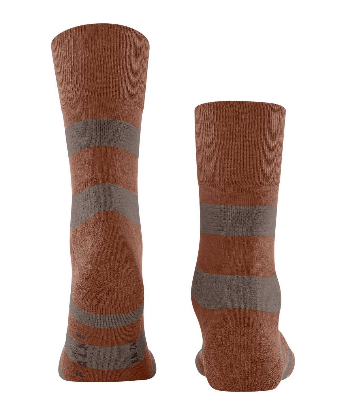 Men Falke Block Stripe Socks Socks Brown | XUAPFV457