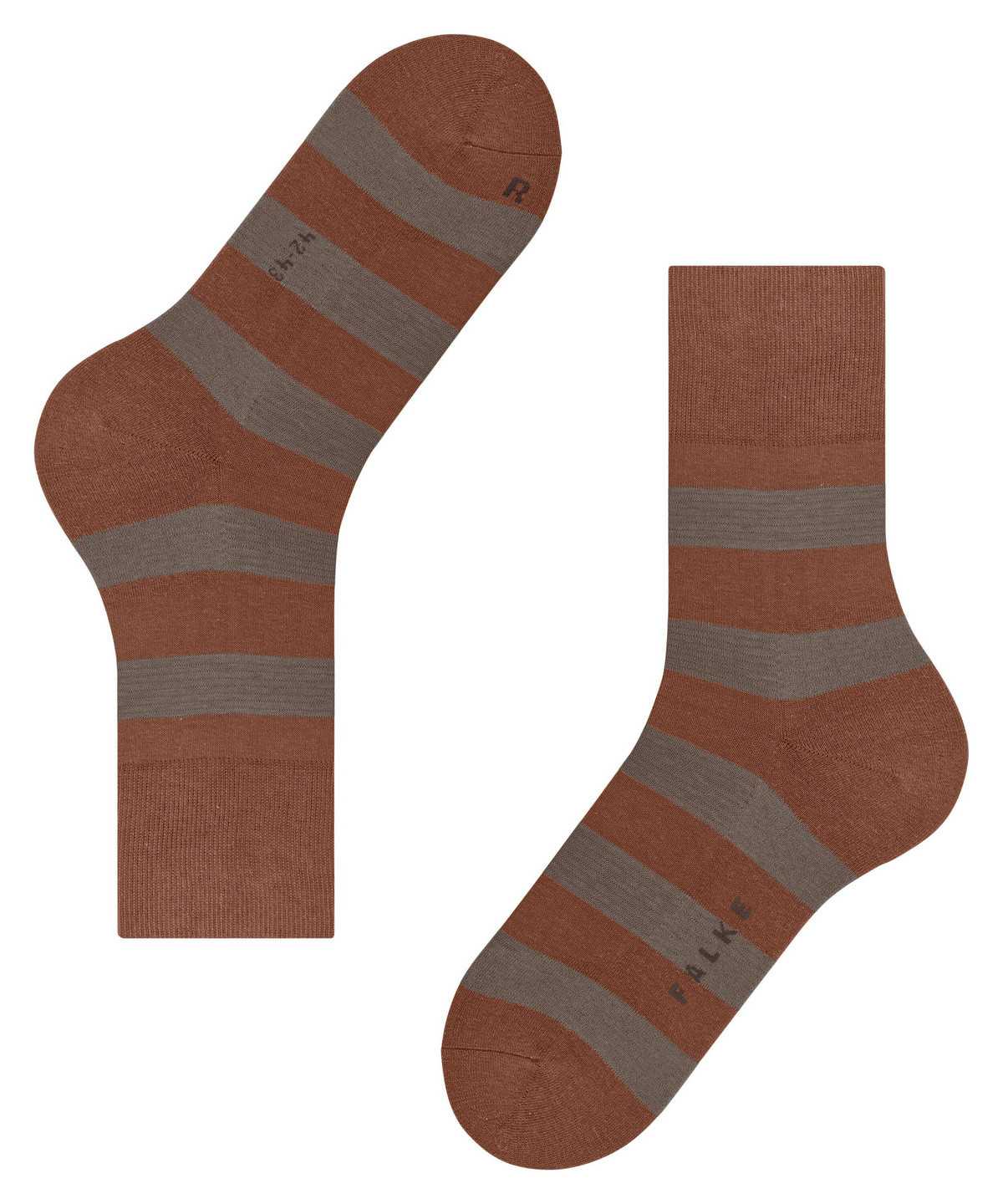 Men Falke Block Stripe Socks Socks Brown | XUAPFV457