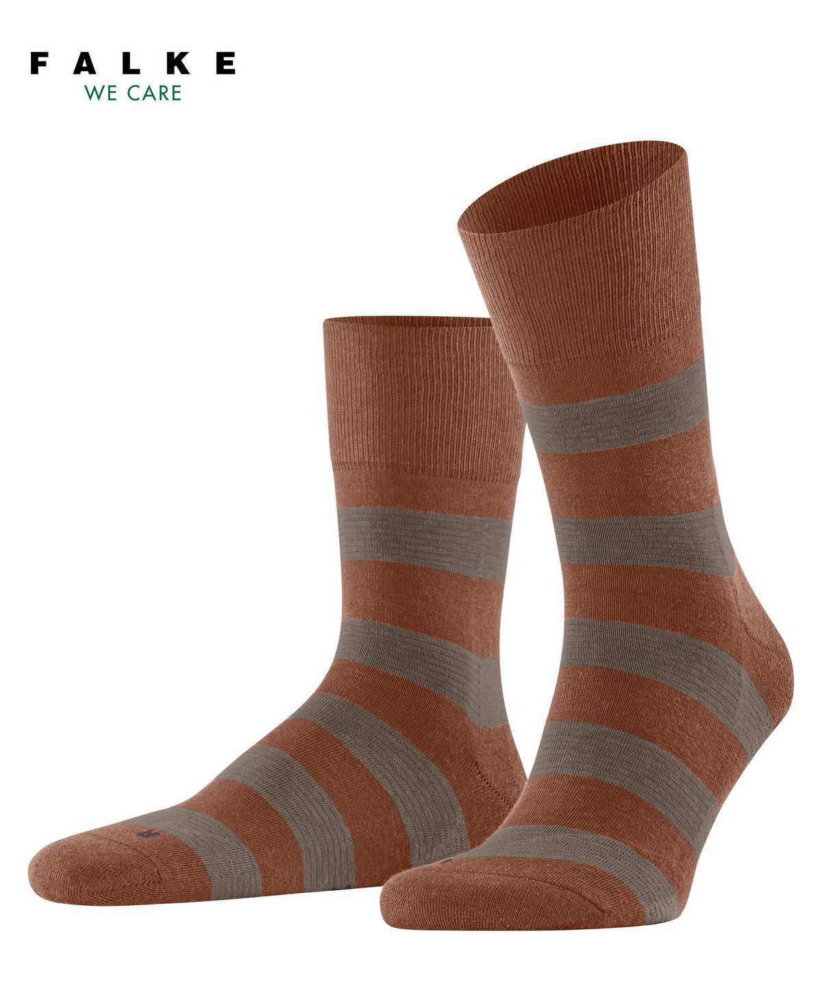 Men Falke Block Stripe Socks Socks Brown | XUAPFV457