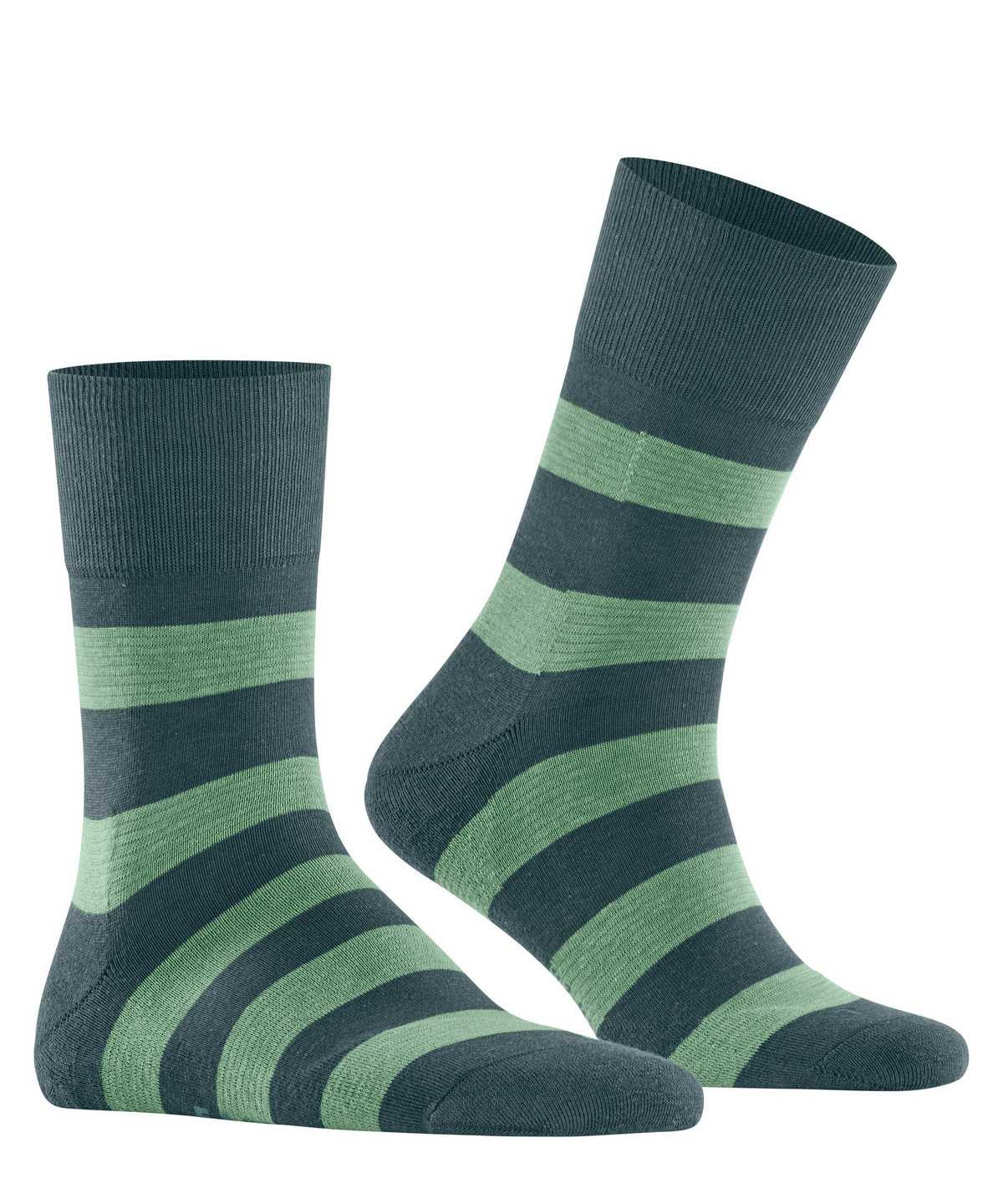 Men Falke Block Stripe Socks Socks Green | ZAOCVF503