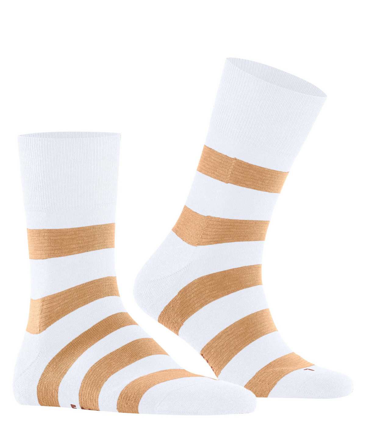 Men Falke Block Stripe Socks Socks White | AWJMLN968