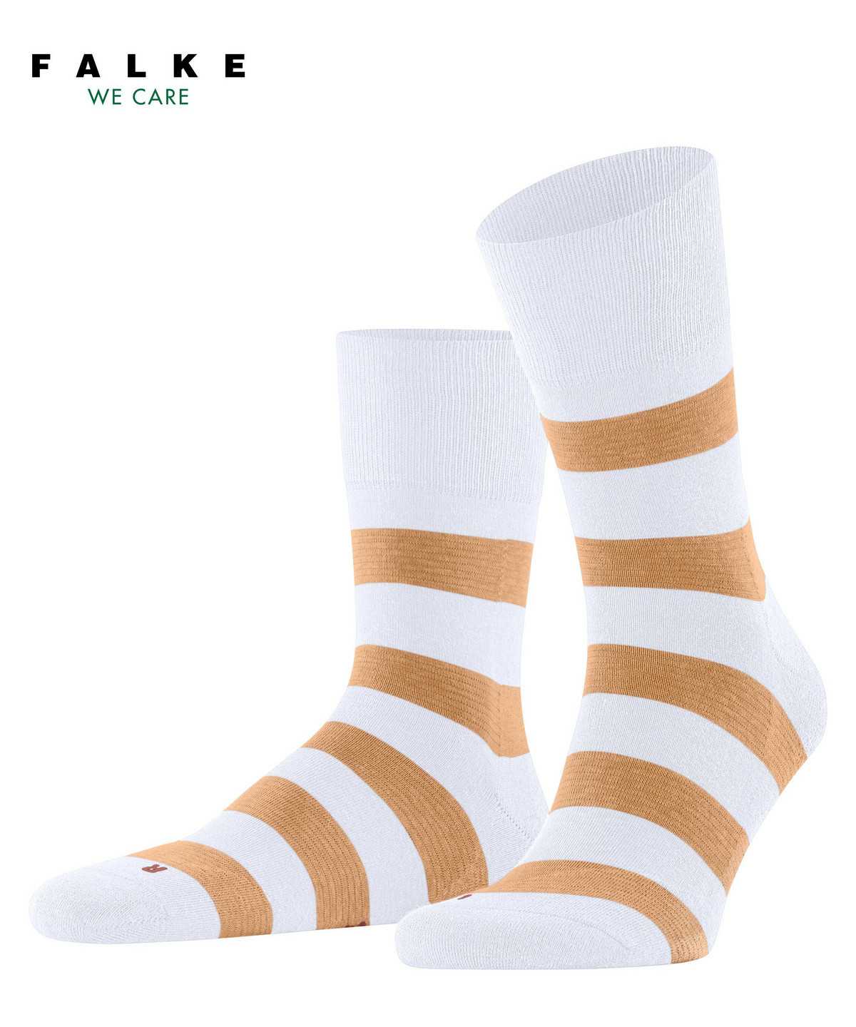 Men Falke Block Stripe Socks Socks White | AWJMLN968