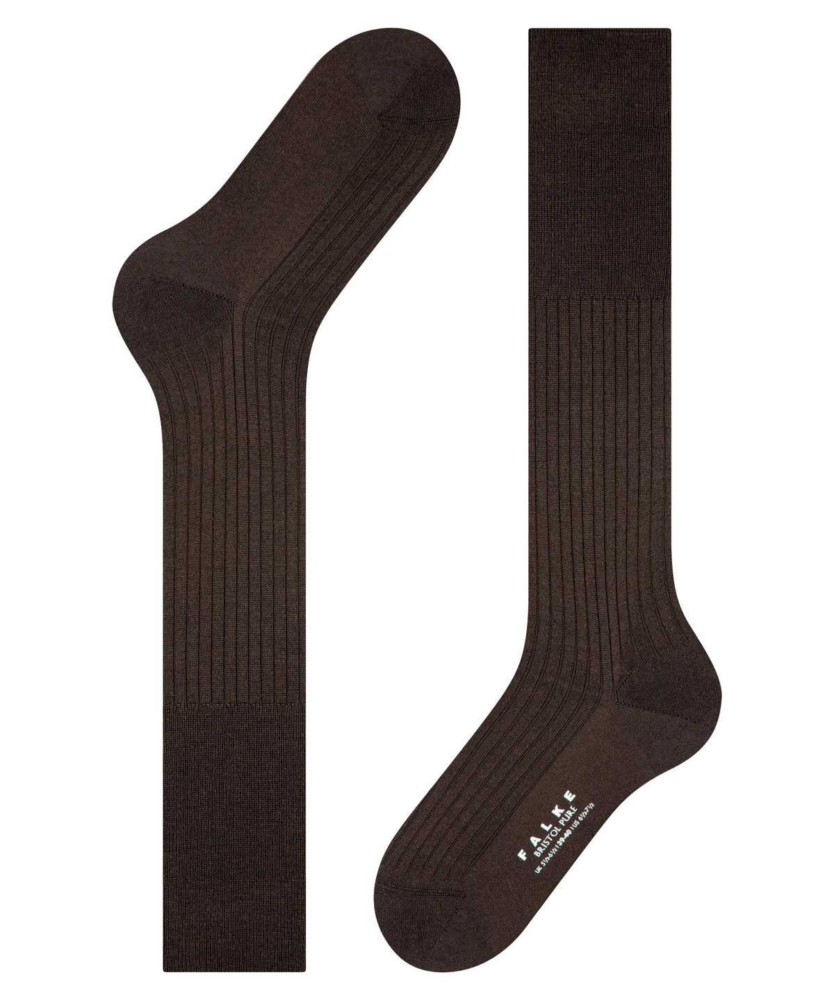 Men Falke Bristol Pure Knee-high Socks Socks Brown | HNDVEQ671